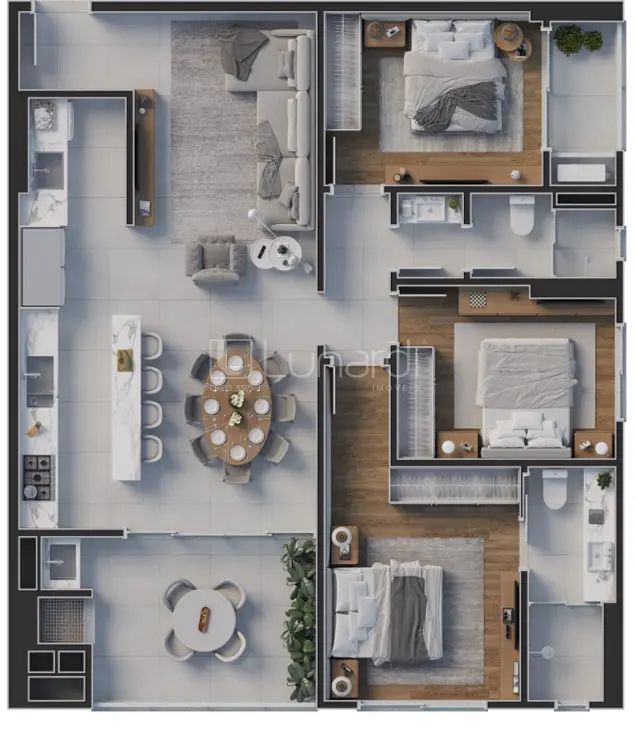 Foto Imóvel na Planta com 3 Dormitórios