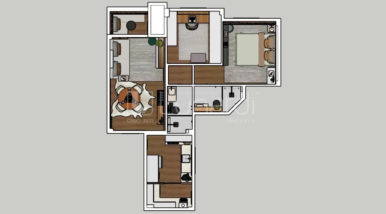 Foto Apartamento com 2 Dormitórios