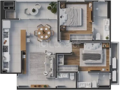 Foto Imóvel na Planta com 2 Suítes