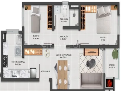 Apartamento com 2 Dormitórios - Miniatura - Lunardi Imóveis