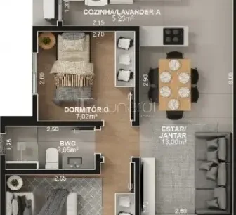 Imóvel na Planta com 2 Dormitórios - Miniatura - Lunardi Imóveis
