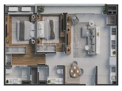 Imóvel na Planta com 2 Dormitórios - Miniatura - Lunardi Imóveis
